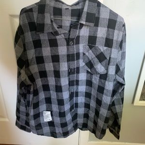 Gray and black flannel